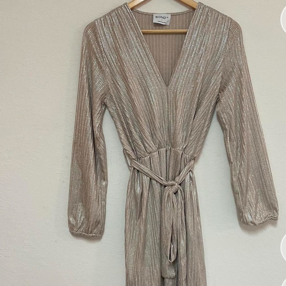 Bond 73  Metallic Gold Mini Dress